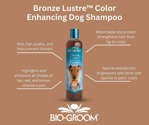 Bio-groom Bronze Lustre Dog Shampoo, 12 fl oz - Color Enhancing Pet Shampoo