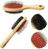 Wooden Dog Brush Double Sided, Pet Hair Grooming Brush for Dogs & Cats, Pin and Bristle Soft Brush for Cleaning