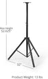 2-Sided 2.5-6.5-feet, Titan Fitness Tripod Timer Stand for Gym Timer with Remote, Adjusts Black