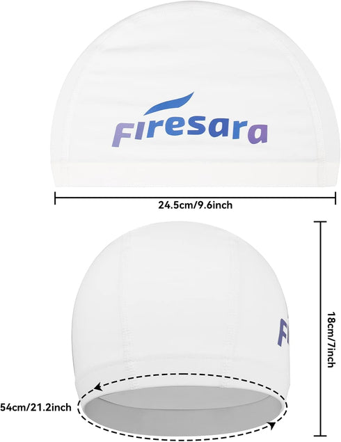 Firesara Fabric Swim Cap, High Elasticity Swimming Cap for Long Short Hair, One Size for Women Kids