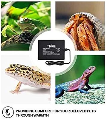 iPower Reptile Heat Pad 8W Under Tank Terrarium Warmer Heating Mat for Turtles, Lizards, Frogs, 6"x8" Inch
