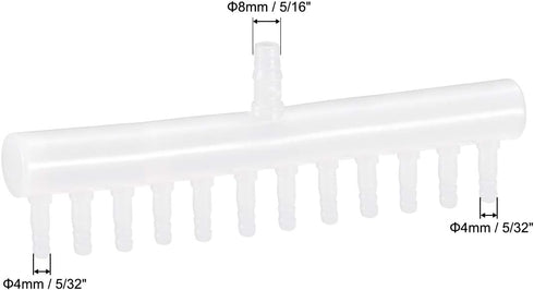 uxcell 8mm to 4mm 12 Way Aquarium Air Line Tubing Splitter Connector Fish Tank Plastic Air Flow Divider Oxygen Splitter Lever Valve