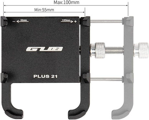 GUB PLUS21 Waterproof Phone Holder for Bicycle Motorcycle, One Key Adjust Aluminum Bike Handlebar Mount Mobile Phone