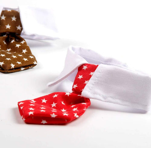 ZTON Handcrafted Adjustable Bowtie for Little Puppy, Formal Collar Neck Tie for Dogs & Cats (S, Coffee Star)