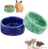 2 Pcs Hamster Ceramic Food Bowl, Chew-Resistant Food and Water Dish for Small Animals in Green and Purple