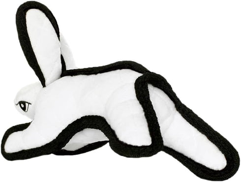 TUFFY World's Tuffest Soft Dog Toy - Barnyard Junior White Rabbit, Durable, Machine Washable
