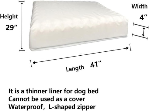 Waterproof Dog Bed Liner, Removable for Dog Beds, 41 x 29 Inch