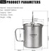 Lixada Titanium Pot 750ml Camping Coffee Cup Mug, French Press Pot with Folding Titanium Spoon