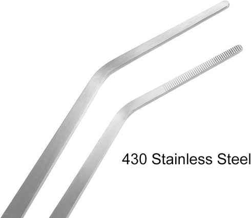 uxcell Aquarium Curved Tweezers, 19 Inch Stainless Steel | Extra Long Fish Tank Aquatic Plants Clip