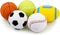 Squeaky Dog Ball - Soft Rubber Toys for Small Dogs & Puppies - Cute Play Ball - Tennis, Soccer, Football, Basketball,