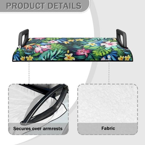 Hawaii Monstera Portable Golf Cart Seat Cover, Plumeria Hibiscus Universal Golf Cart Accessories