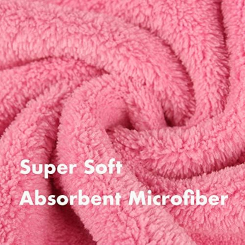 Pink Dino Microfiber Bath Robe for Dogs and Cats - Medium Size