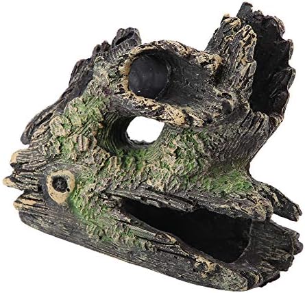 Aquarium Tree Stump, Resin Hollow Tree Trunk Habitat with Hideout Holes for Fish Tank Decoration