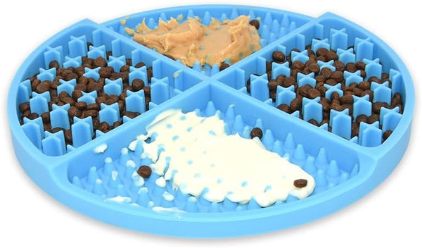 Lick Mat for Dogs and Cats, Slow Feeder Bowls for Dog Anxiety Relief, Blue Dog Enrichment Toys