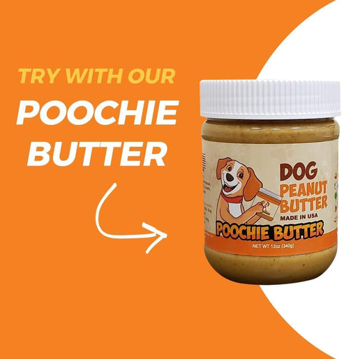 Poochie Butter Toy - Natural Rubber Dog Peanut Butter Toy - Premium Treat Toy for Dogs - Dog Treat Dispenser - Durable & Interactive Dog Toys - Fun to Chew, Chase, and Fetch - for Medium Dogs