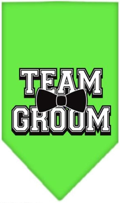 Mirage Pet Products Team Groom Screen Print Bandana, Large, Lime Green