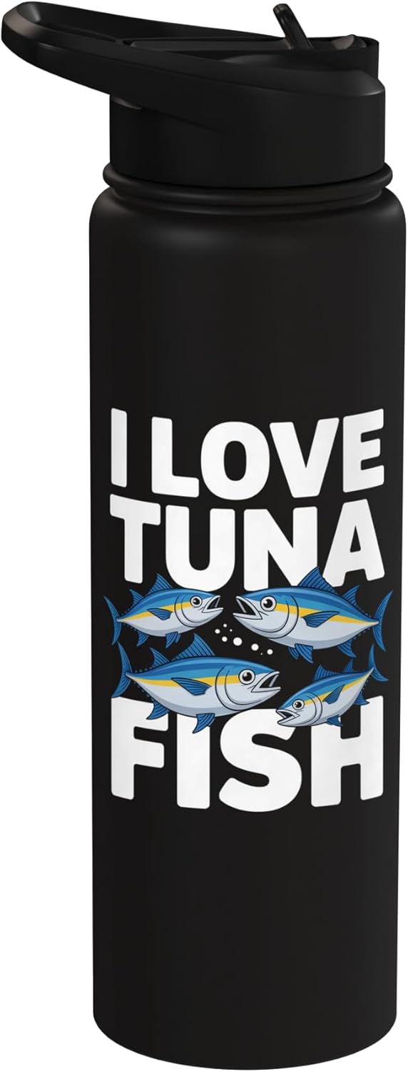Passionate Tuna Anglers Enthusiasts I Love Tuna Fish Enthusiast Expression Stainless Steel Insulated Water Bottle
