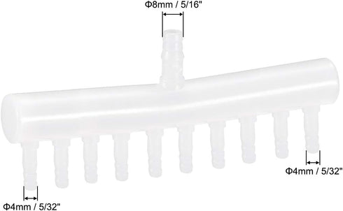 uxcell 8mm to 4mm 10 Way Aquarium Air Line Tubing Splitter Connector, Fish Tank Plastic Air Flow Divider (5pcs).
