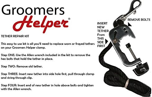 Trimming Groomers Helper Tether Repair Kit - Pet Grooming, Bathing & Tools (Black)