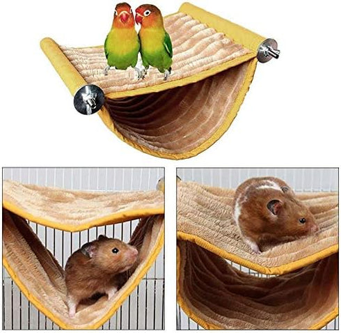 FunMove Hammock Warm Hamster House Mouse Rat Hanging Swing Bed Guinea Pig Cage Bedding Small Pet Animal Double Layer
