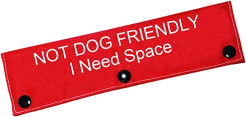 Funny Dog Leash Sleeve Pet Birthday Gift Not Dog Friendly Space Dog Leash Wrap Alert Hanging ID Patch Tag (Friendly