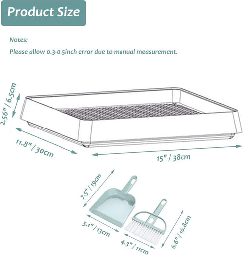 Petlex Rabbit Litter Box with Grate, Super Large Guinea Pig Litter Pan for Cage, Bunny Restroom Litter Tray Small
