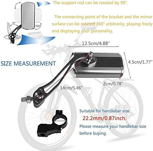 Bike Mirrors Handlebar Rearview Mirror, Bicycle Mirrors for Handlebars 2 pack, Bike Mirrors for Handlebar for Electric Bike, Mountain Bike, and Fixed Gear Bike (black1)