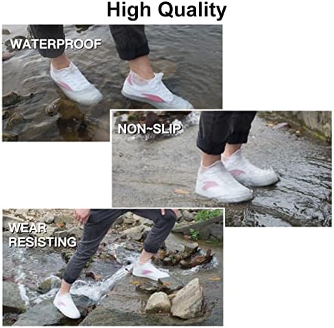 Waterproof Shoe Covers - Non-Slip Water Resistant Overshoes for Men, Women, Kids (Large, Black)