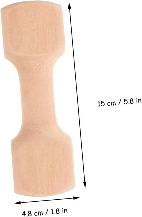 Wooden Dumbbell Chew Toy for Small Breeds Dogs, Durable Molar Pet Accessory for Chewing, Playing, Khaki