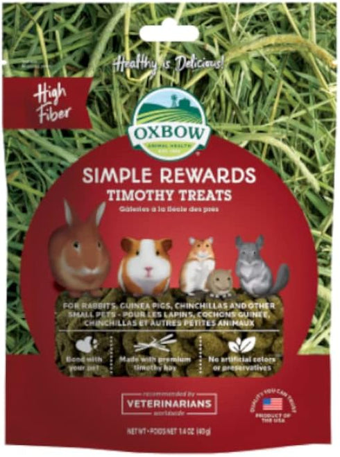 Oxbow Simple Rewards Treats, 3 Pack for Small Animals Timothy, 1.4 oz