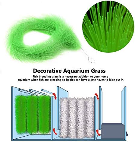 Yuehuam Fish Breeding Grass, Baby Fish Hideout for Fry Population Decorative Aquarium Grass (100cm/39.7inch)