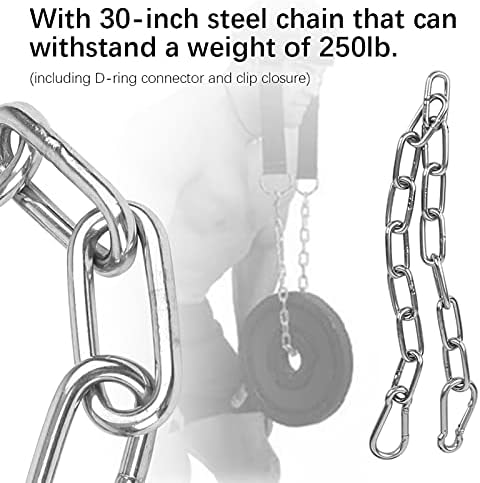 VGEBY Neck Harness Weight Training Equipment for Shoulders, Heavy Duty Steel Chain for Lifting