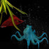 Aquarium Octopus Decoration, Fluorescent Silicone Ornament with Suction Cup for Fish Tank, Blue