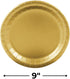 24 Fun Express Metallic Gold Paper Dinner Plates - Metallic Gold Disposable Dessert Paper Plates - Tableware