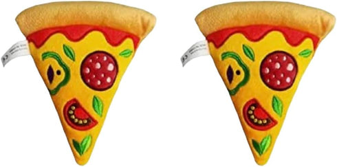 2 Pack Pizza Dog Toy with Squeaker, Plush Pizza Toys for Small, Medium, and Large Dogs (2 Slices)