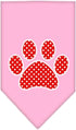 Pet and Dog Bandana Screen Printed, Red Swiss Dot Paw Yellow Small