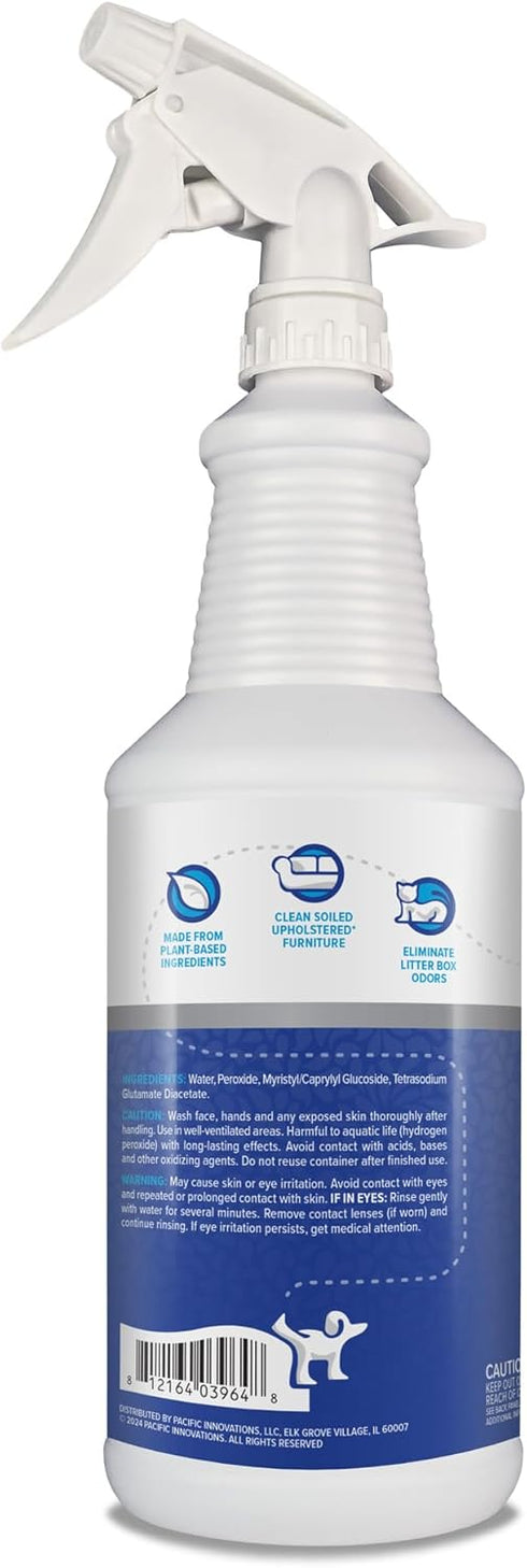 peepatrol Pet Stain + Odor Eliminator, 32 oz Spray Bottle, Professional Strength Formula for Biological Messes on Fabric