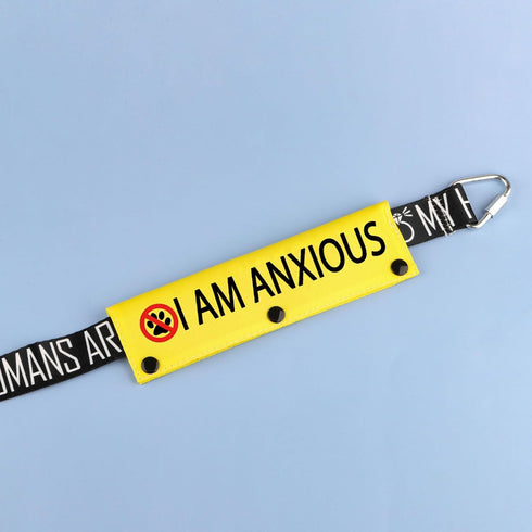 Anxiety Medical Awareness Dog Leash Sleeve - I am Anxious Dog Leash Wrap Sleeve for Pet Birthday Gift (I AM Anxious-YE