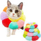 KUDES Adjustable Cat Small Dog Recovery Collar, Cute Neck Cone for Surgery, Wound Healing Protective Cone, Colorful (L,