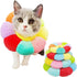 KUDES Adjustable Cat Small Dog Recovery Collar, Cute Neck Cone for Surgery, Wound Healing Protective Cone, Colorful (L,