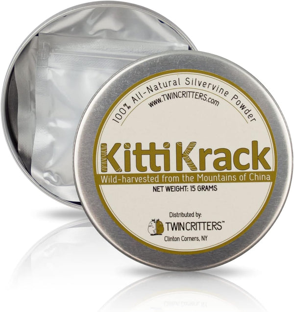 KittiKrack Organic Silvervine Catnip Powder Substitute - 3 Individual 5-Gram KittiKrack Powder Packs