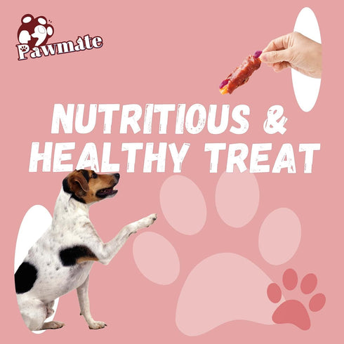 12-15 Counts Pawmate Duck Double Purple Sweet Potato Wraps Dog Treats, Healthy Low Fat Dog Jerky High Protein