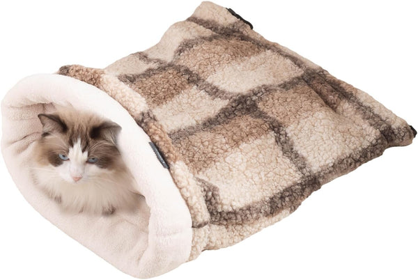 Cat Bed Cave Sleeping Bag, Pet Mat Warming Pad Sack for Cats