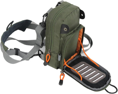 Kylebooker Lightweight Fly Fishing Chest Pack, Tackle Storage Pouch Waist Bag