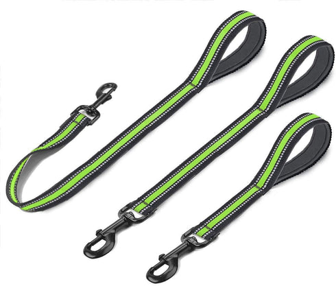 Short Dog Leash, Nylon Traffic Leash with Padded Handle, Reflective Threads for Small Medium Large Dogs