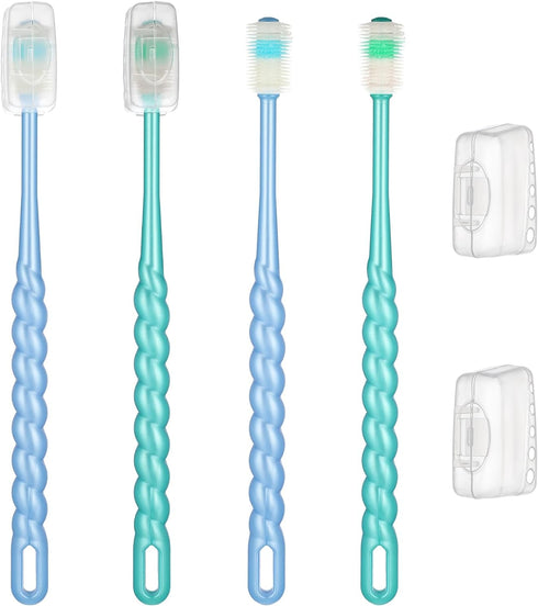 EupHHonycs 4 Pcs 360-Degree Small Dog and Cat Soft Toothbrush Pet Toothbrush for