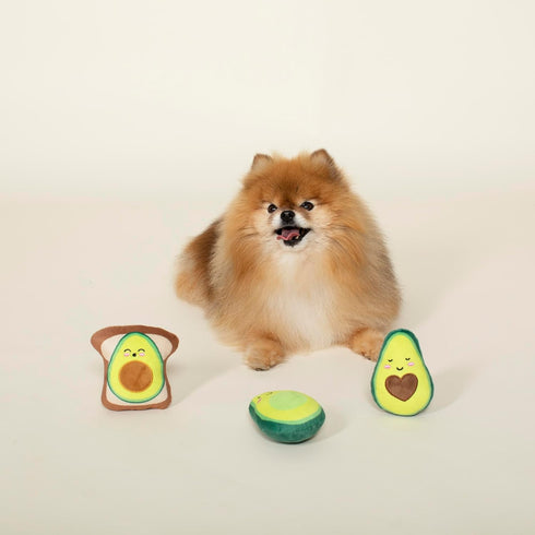 Fringe Studio Squeaker Pet Toy Set of 3, Avocado (289434)