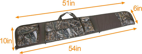 MYDAYS Rifle Case, Hunting Deluxe Scoped Gear Camouflage Soft Shotgun Gun Bag with Zippered Accessory Pocket