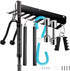 Tebery 9 Hook Home Gym Storage Rack - Wall Mount Fitness Equipment Organizer for Exercise Bands and Barbells
