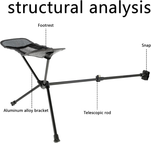 kjcbkcb Hammock Camping Chair Foot Rest, Camp Chair Footrest Foldable Camping Footrest Retractable Camp Footrest Chair